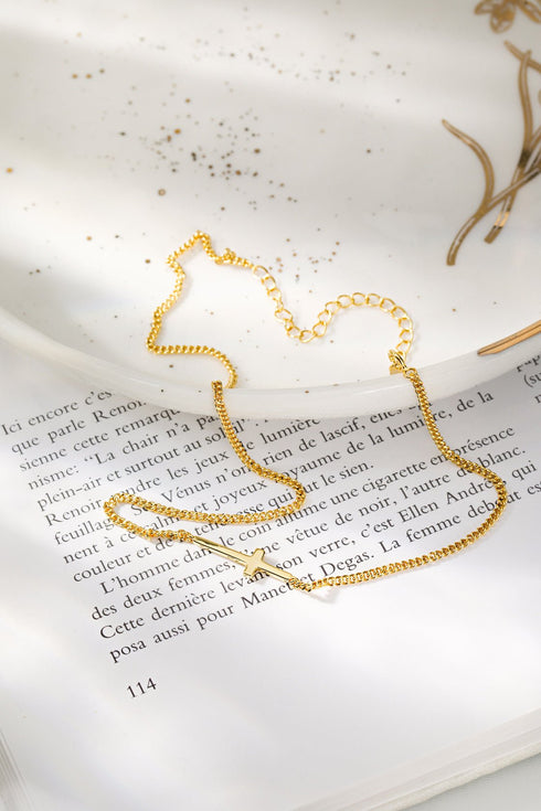 Colier din argint Cruce (Silver/Gold)